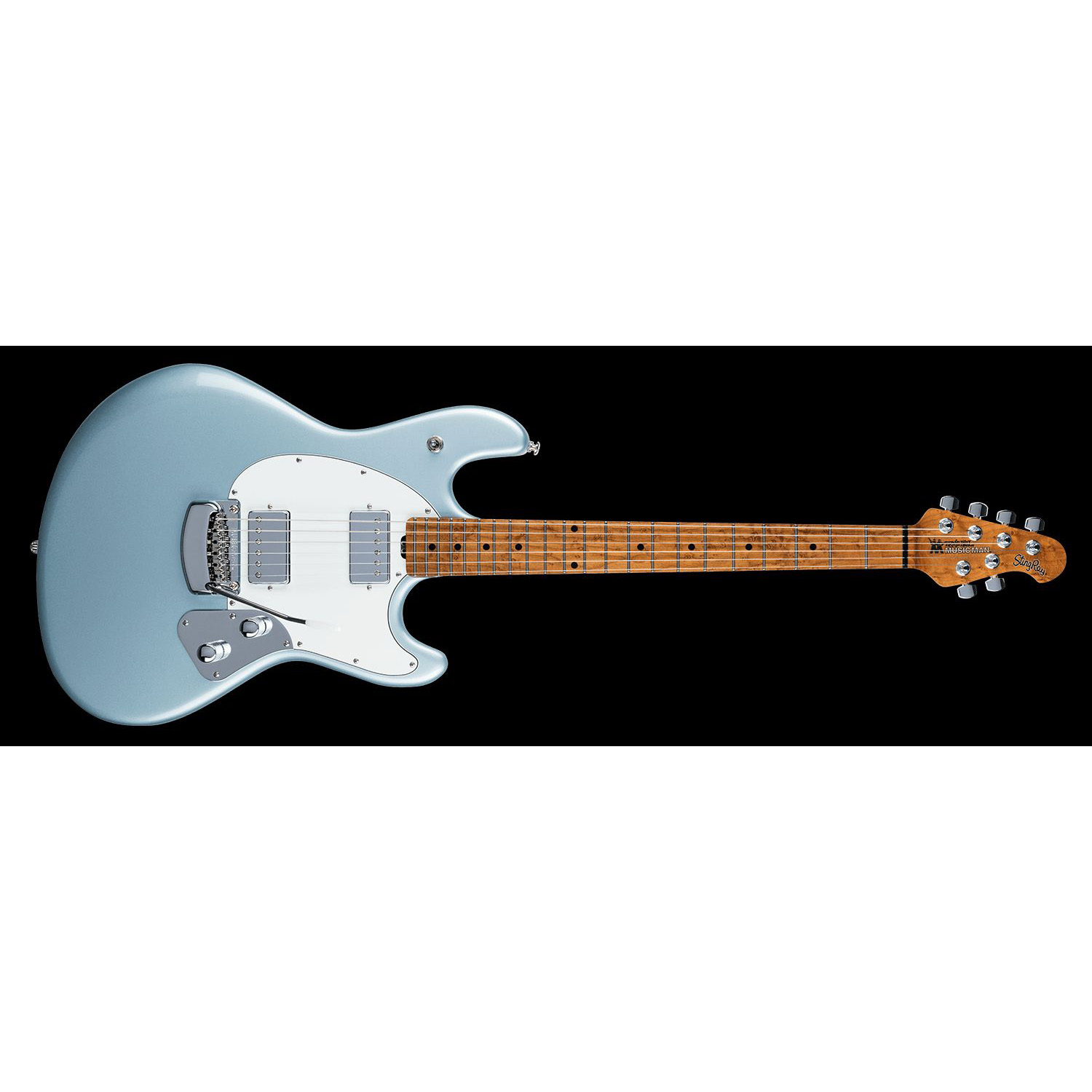 Music Man StingRay Guitar HH Trem - Firemist Silver - Figured Roasted Maple/Maple - Parchment Music Man StingRay Guitar HH Trem - Firemist Silver - Figured Roasted Maple/Maple - Parchment Различное Музыкальное Оборудование