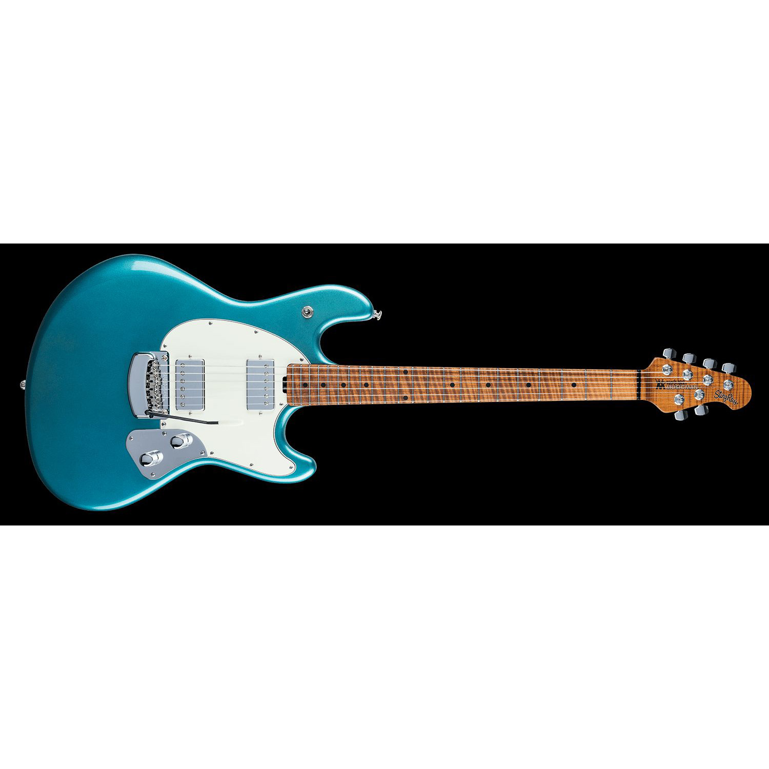 Music Man StingRay Guitar HH Trem - Vintage Turquoise - Figured Roasted Maple/Maple - Parchment Music Man StingRay Guitar HH Trem - Vintage Turquoise - Figured Roasted Maple/Maple - Parchment Различное Музыкальное Оборудование